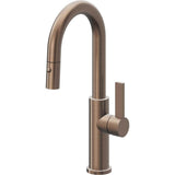 California Faucets - Pull-Down Prep/Bar Faucet with Button Sprayer - Satin Bronze Pvd