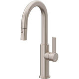 California Faucets - Pull-Down Prep/Bar Faucet with Button Sprayer - Gloss White