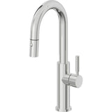 California Faucets - Pull-Down Prep/Bar Faucet with Button Sprayer - Polished Chrome