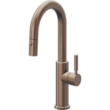 California Faucets - Pull-Down Prep/Bar Faucet with Button Sprayer - Satin Bronze Pvd