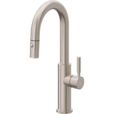 California Faucets - Pull-Down Prep/Bar Faucet with Button Sprayer - Gloss White