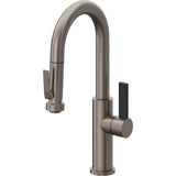 California Faucets - Pull-Down Prep/Bar Faucet with Squeeze Sprayer - Graphite Pvd