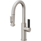 California Faucets - Pull-Down Prep/Bar Faucet with Squeeze Sprayer - Ultra Stainless Steel Pvd