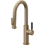 California Faucets - Pull-Down Prep/Bar Faucet with Squeeze Sprayer - Antique Brass Flat