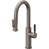 California Faucets - Pull-Down Prep/Bar Faucet with Squeeze Sprayer - Graphite Pvd
