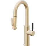 California Faucets - Pull-Down Prep/Bar Faucet with Squeeze Sprayer - Satin Brass Pvd