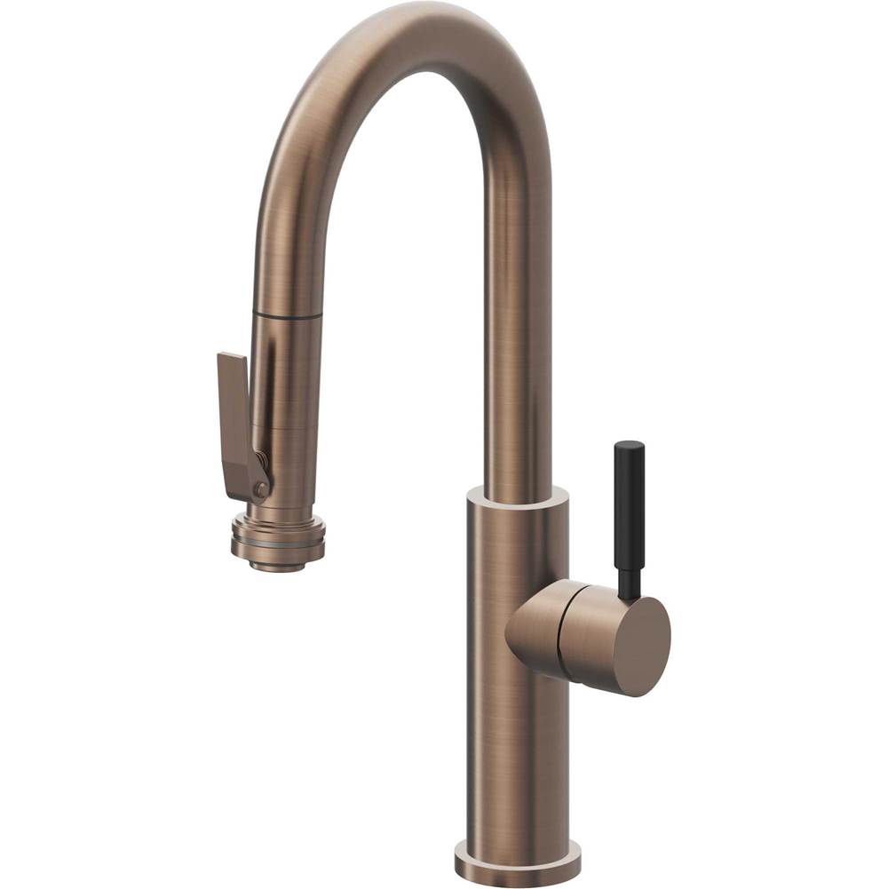 California Faucets - Pull-Down Prep/Bar Faucet with Squeeze Sprayer - Satin Bronze Pvd