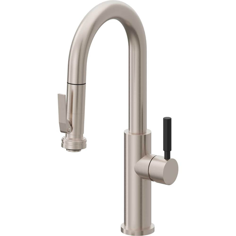 California Faucets - Pull-Down Prep/Bar Faucet with Squeeze Sprayer - Gloss White