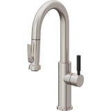 California Faucets - Pull-Down Prep/Bar Faucet with Squeeze Sprayer - Ultra Stainless Steel Pvd