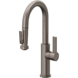 California Faucets - Pull-Down Prep/Bar Faucet with Squeeze Sprayer - Graphite Pvd