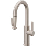 California Faucets - Pull-Down Prep/Bar Faucet with Squeeze Sprayer - Gloss White