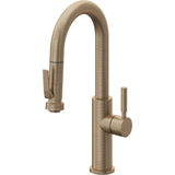 California Faucets - Pull-Down Prep/Bar Faucet with Squeeze Sprayer - Antique Brass Flat