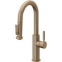 California Faucets - Pull-Down Prep/Bar Faucet with Squeeze Sprayer - Antique Brass Flat