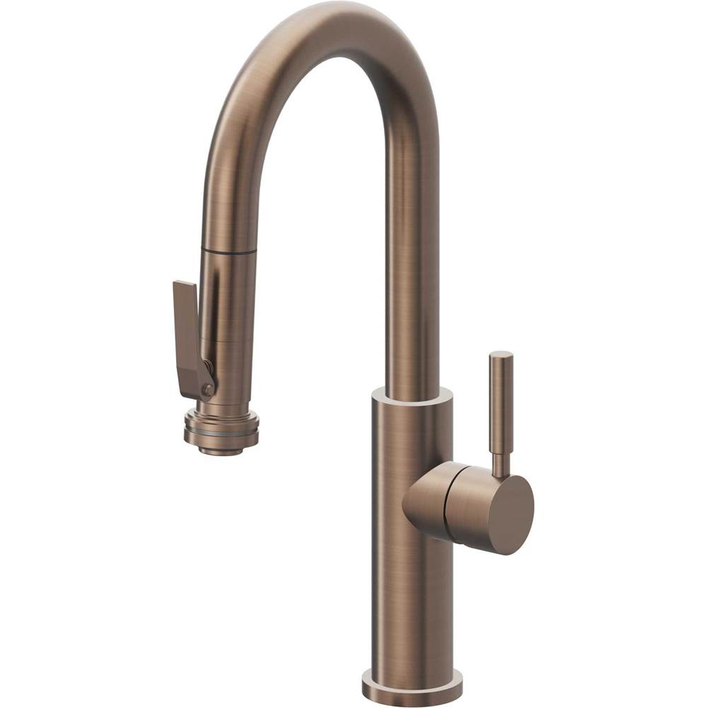 California Faucets - Pull-Down Prep/Bar Faucet with Squeeze Sprayer - Satin Bronze Pvd