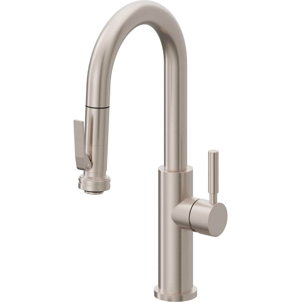 California Faucets - Pull-Down Prep/Bar Faucet with Squeeze Sprayer - Gloss White