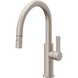 California Faucets - Pull-Down Kitchen Faucet with Button Sprayer  - Low Arc Spout - Gloss White