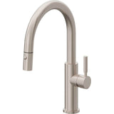 California Faucets - Pull-Down Kitchen Faucet with Button Sprayer  - Low Arc Spout - Gloss White