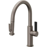 California Faucets - Pull-Down Kitchen Faucet with Squeeze Sprayer  - Low Arc Spout - Graphite Pvd