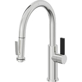 California Faucets - Pull-Down Kitchen Faucet with Squeeze Sprayer  - Low Arc Spout - Polished Chrome