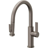California Faucets - Pull-Down Kitchen Faucet with Squeeze Sprayer  - Low Arc Spout - Graphite Pvd