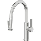California Faucets - Pull-Down Kitchen Faucet with Squeeze Sprayer  - Low Arc Spout - Polished Chrome