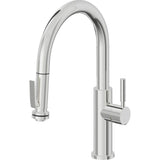 California Faucets - Pull-Down Kitchen Faucet with Squeeze Sprayer  - Low Arc Spout - Polished Chrome