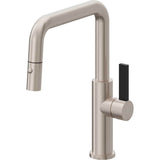 California Faucets - Pull-Down Kitchen Faucet with Button Sprayer  - Quad Spout - Gloss White