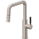 California Faucets - Pull-Down Kitchen Faucet with Button Sprayer  - Quad Spout - Gloss White