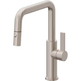 California Faucets - Pull-Down Kitchen Faucet with Button Sprayer  - Quad Spout - Gloss White