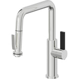 California Faucets - Pull-Down Kitchen Faucet with Squeeze Sprayer  - Quad Spout - Polished Chrome
