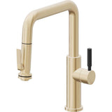 California Faucets - Pull-Down Kitchen Faucet with Squeeze Sprayer  - Quad Spout - Satin Brass Pvd