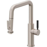 California Faucets - Pull-Down Kitchen Faucet with Squeeze Sprayer  - Quad Spout - Gloss White