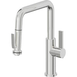 California Faucets - Pull-Down Kitchen Faucet with Squeeze Sprayer  - Quad Spout - Polished Chrome