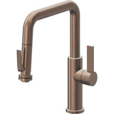 California Faucets - Pull-Down Kitchen Faucet with Squeeze Sprayer  - Quad Spout - Satin Bronze Pvd