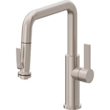 California Faucets - Pull-Down Kitchen Faucet with Squeeze Sprayer  - Quad Spout - Gloss White