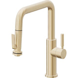 California Faucets - Pull-Down Kitchen Faucet with Squeeze Sprayer  - Quad Spout - Satin Brass Pvd