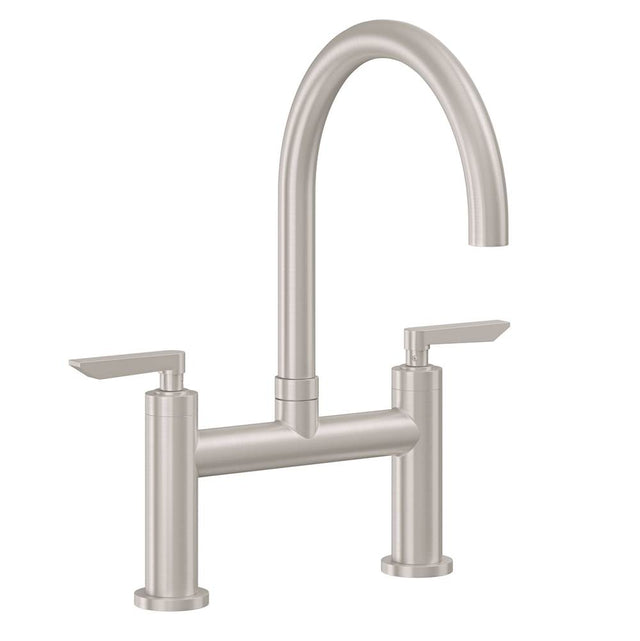 California Faucets - Bridge Kitchen Faucet - Arc Spout - Gloss White