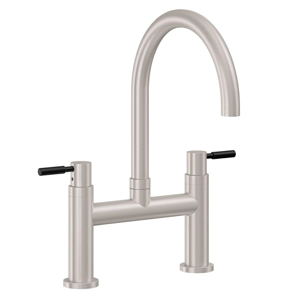 California Faucets - Bridge Kitchen Faucet - Arc Spout - Gloss White