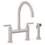 California Faucets - Bridge Kitchen Faucet with Sidespray - Arc Spout - Gloss White