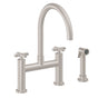 California Faucets - Bridge Kitchen Faucet with Sidespray - Arc Spout - Gloss White