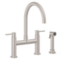 California Faucets - Bridge Kitchen Faucet with Sidespray - Arc Spout - Gloss White