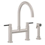 California Faucets - Bridge Kitchen Faucet with Sidespray - Arc Spout - Gloss White