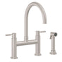 California Faucets - Bridge Kitchen Faucet with Sidespray - Arc Spout - Gloss White