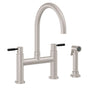 California Faucets - Bridge Kitchen Faucet with Sidespray - Arc Spout - Gloss White