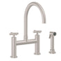 California Faucets - Bridge Kitchen Faucet with Sidespray - Arc Spout - Gloss White