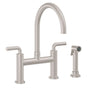 California Faucets - Bridge Kitchen Faucet with Sidespray - Arc Spout - Gloss White