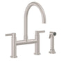 California Faucets - Bridge Kitchen Faucet with Sidespray - Arc Spout - Gloss White
