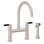 California Faucets - Bridge Kitchen Faucet with Sidespray - Arc Spout - Gloss White