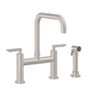 California Faucets - Bridge Kitchen Faucet with Sidespray - Quad Spout - Gloss White