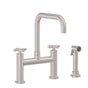 California Faucets - Bridge Kitchen Faucet with Sidespray - Quad Spout - Gloss White